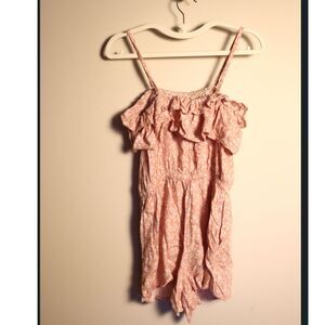 Arizona Jean Co Small Pink Floral Rayon Romper Strapless Convertible Straps